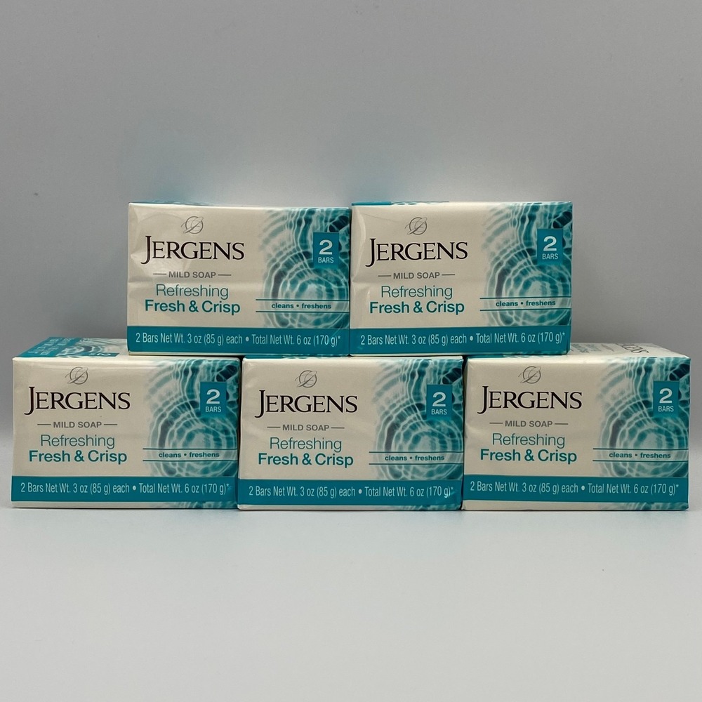 Jergens Mild Soap Refreshing Fresh & Crisp - 3 oz each - Jumbo 5 Pack (10 Bars)